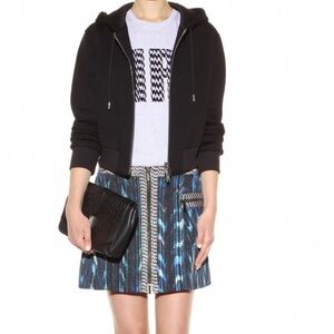 Keno chic black and blue zip front mini skirt
